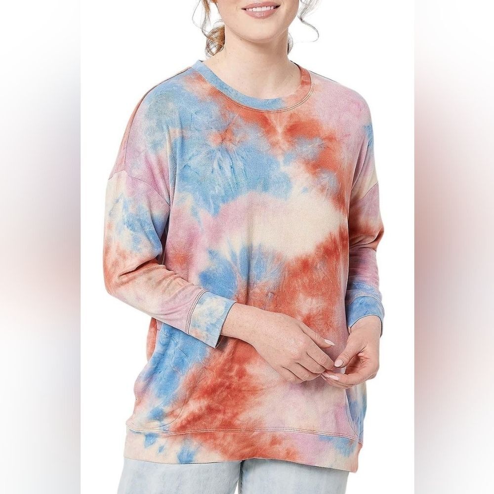 Logo Lounge Super Soft Women's Tie-Dye Long Sleeve Top - Multicolor Size Medium